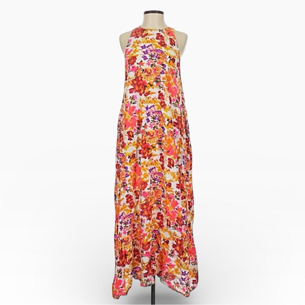 NATURAL LIFE Katie Floral Maxi Dress Size XS/S White Pink Sleeveless Boho Summer - Picture 4 of 11